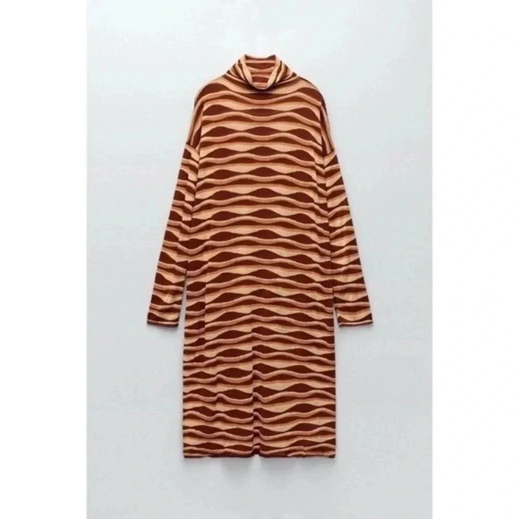 Zara printed knit tunic dress limited edition Small 0014/113 - Picture 3 of 8